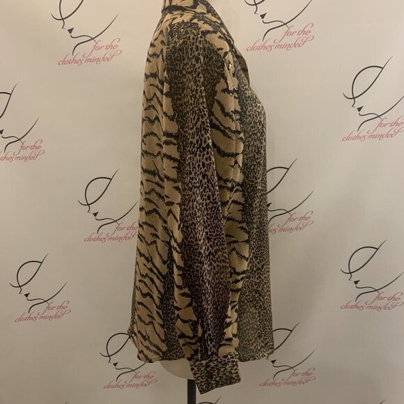 Jordan. Sz S. Metallic Button Up Animal Print Long Sleeve Shirt with Tank. B43 - Picture 4 of 8